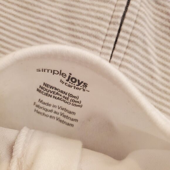 Lot of 4 Carter's NB Girls O mo Zip Rompers Stripes, Elegant, Sheep & Butterfly - Picture 2 of 12